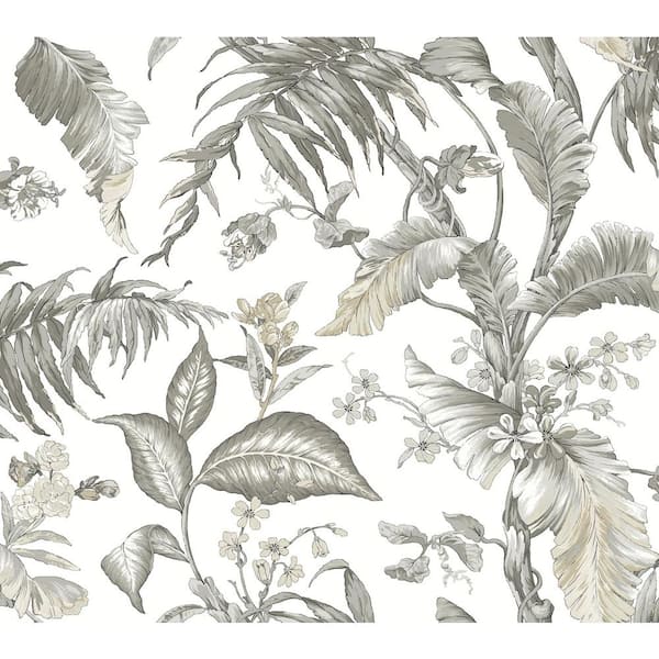 Fiji Garden White Peel and Stick Wallpaper