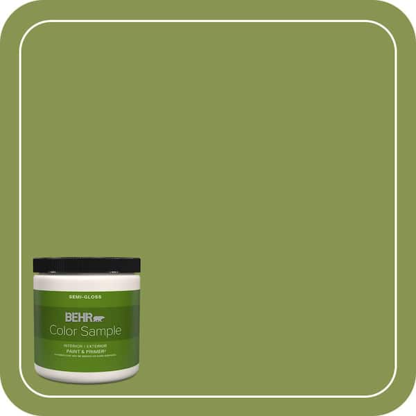 BEHR PREMIUM PLUS 8 oz. #M350-6 Frog Semi-Gloss Interior/Exterior Paint & Primer Color Sample