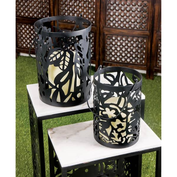 Lasercut Metal Lanterns, Set of 2