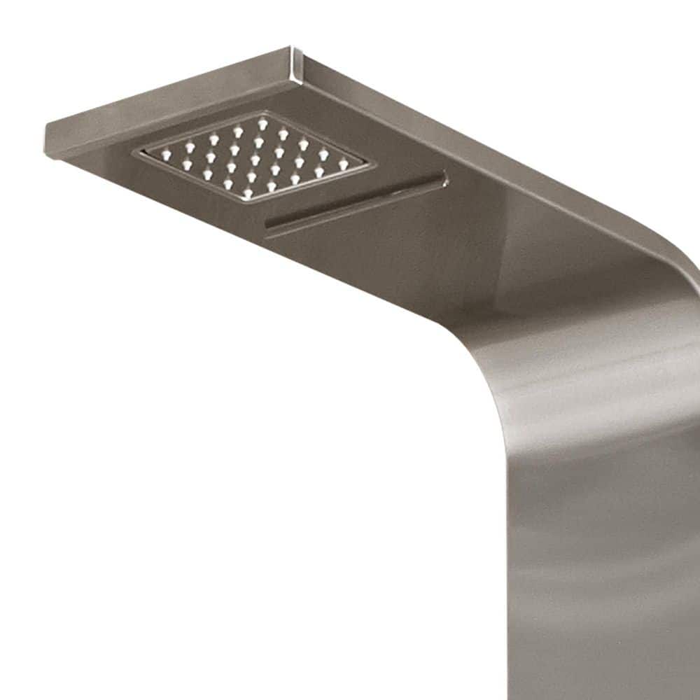 Waimea Brushed Stainless Steel Shower Panel with Rainfall Showerhead