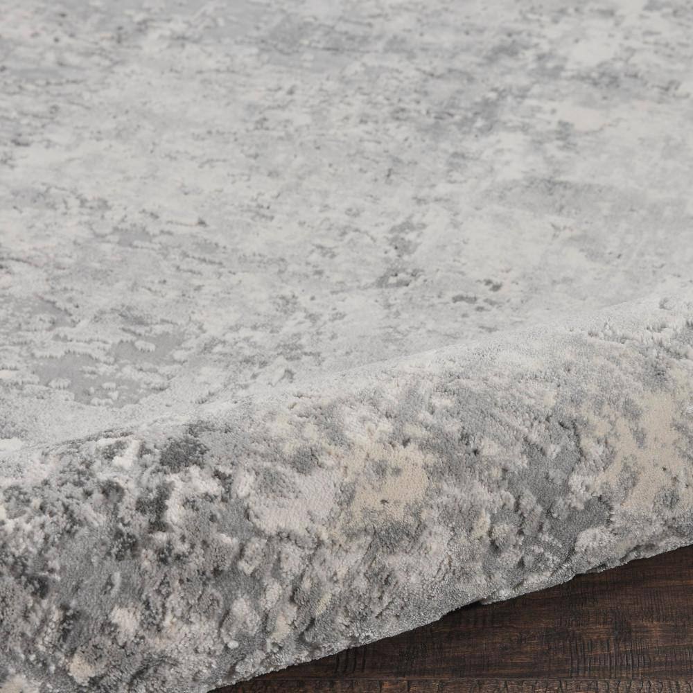 Abstract Elegance Grey & Beige 2'2" x 7'6" Hand-Knotted Runner Rug