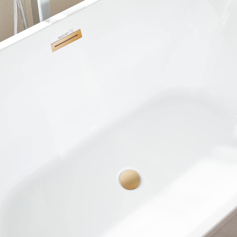 Iris 59" White Freestanding Acrylic Soaking Bathtub