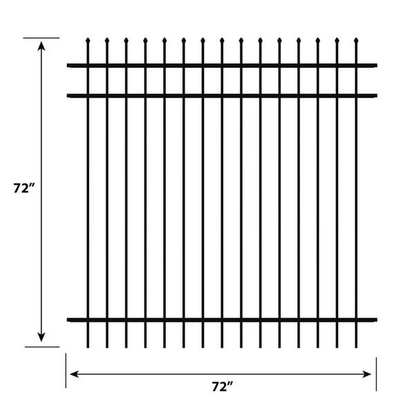 FORGERIGHT 5 ft. H x 6 ft. W Osprey Black Aluminum Fence Panel (5-pack)