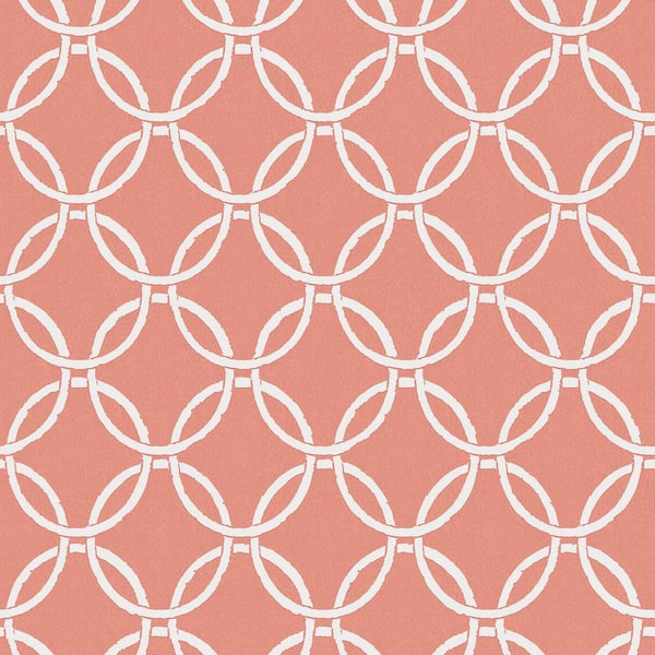 Chesapeake Quelala Coral Ring Ogee Wallpaper