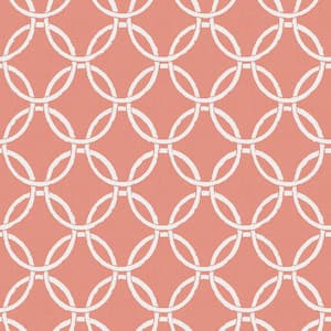 Quelala Pink Coral Ring Ogee Wallpaper Sample