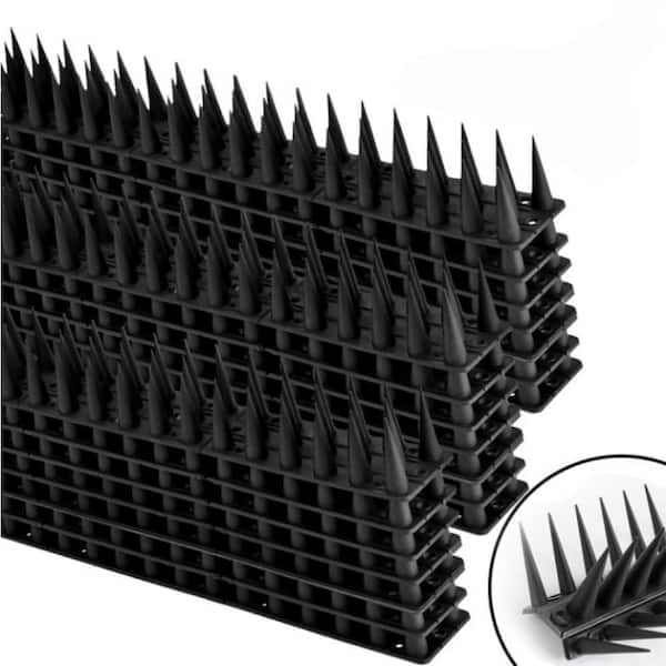 Unbranded 12 in. x 1.73 in. Plastic Bird Spikes Deterrent for Squirrel Cat Raccoon Animal for Outside Fences and Roofs (20-Pack)