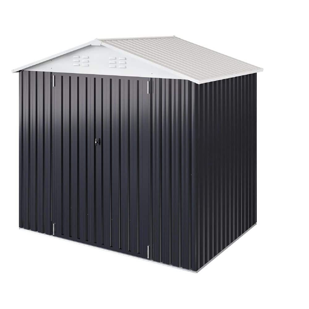 8 ft. W x 6 ft. D Outdoor Metal Shed Storage with Lockable Doors and Vents