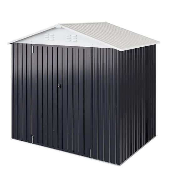 8 ft. W x 6 ft. D Outdoor Metal Shed Storage with Lockable Doors and Vents