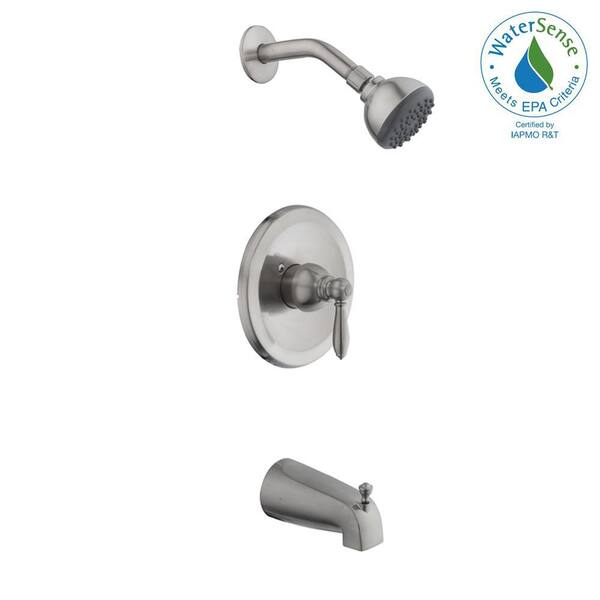 Glacier top Bay, Modern Single-Handle 1-Spray Tub and Shower Faucet in Brushed Nicke