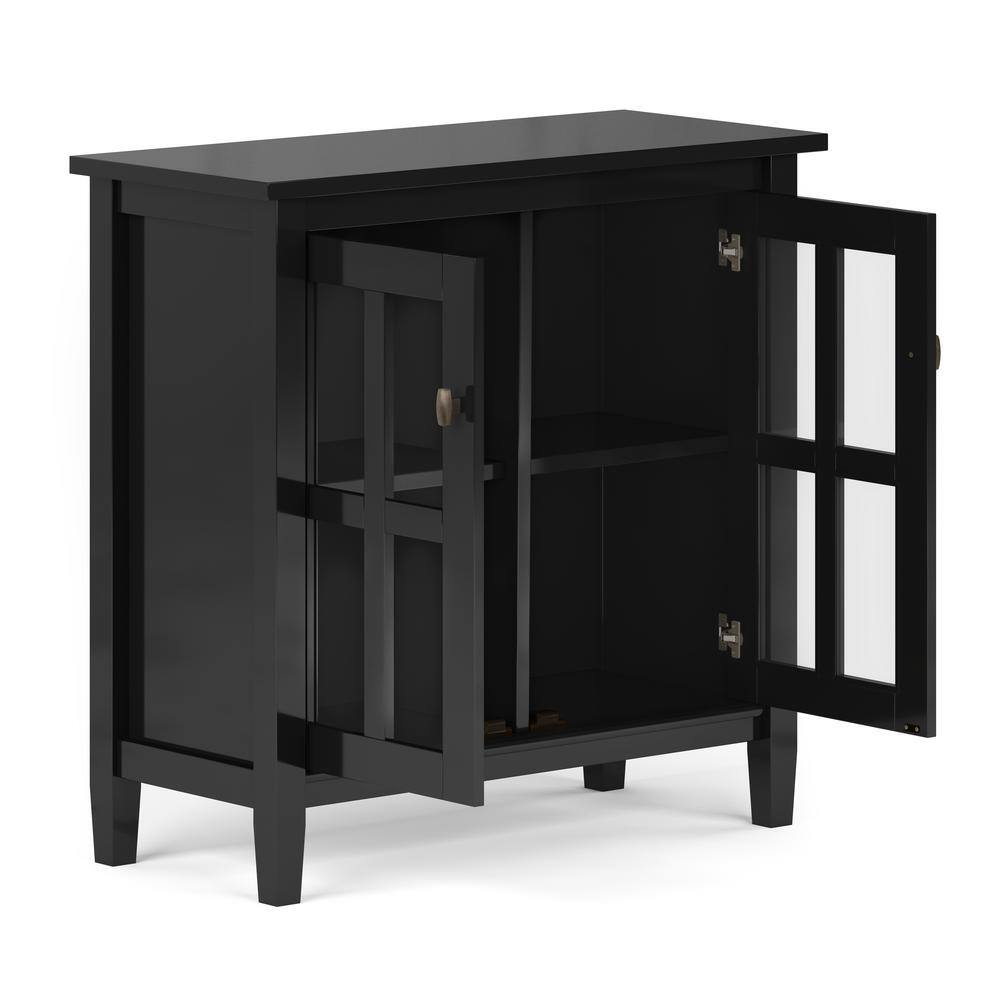 Black Pine and Plywood Office Storage Cabinet with Adjustable Shelving