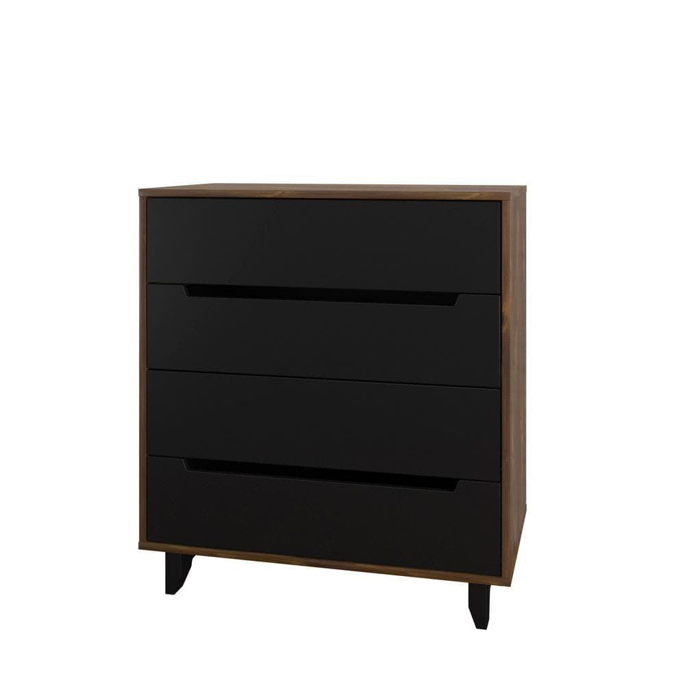 Nexera Nexera 4-Drawer Truffle and Black Chest 35.25 in. H x 31.75 in. W x  18 in. D 340443 - The Home Depot