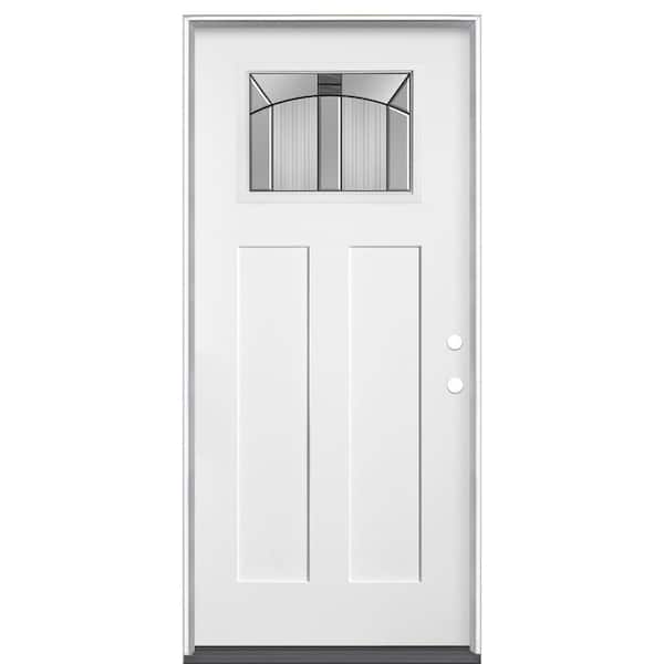 Masonite 36 in. x 80 in. Golden Gate Craftsman Left Hand Inswing Primed Smooth Fiberglass Prehung Front Door No Brickmold