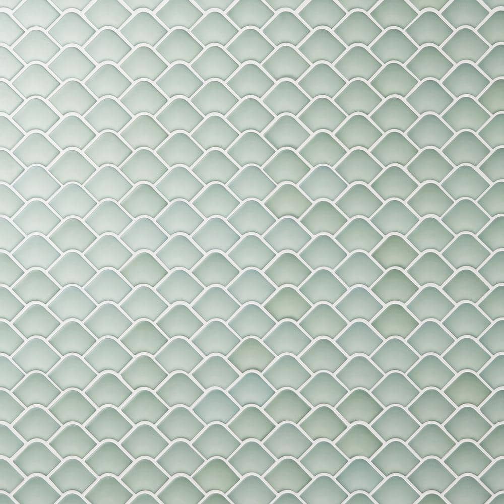 Waterhouse Green 12.55 in. x 13.18 in. Matte Glass Wall Fishscale Mosaic Tile (1.14 sq. ft./Each) price history on PriceWatchPro