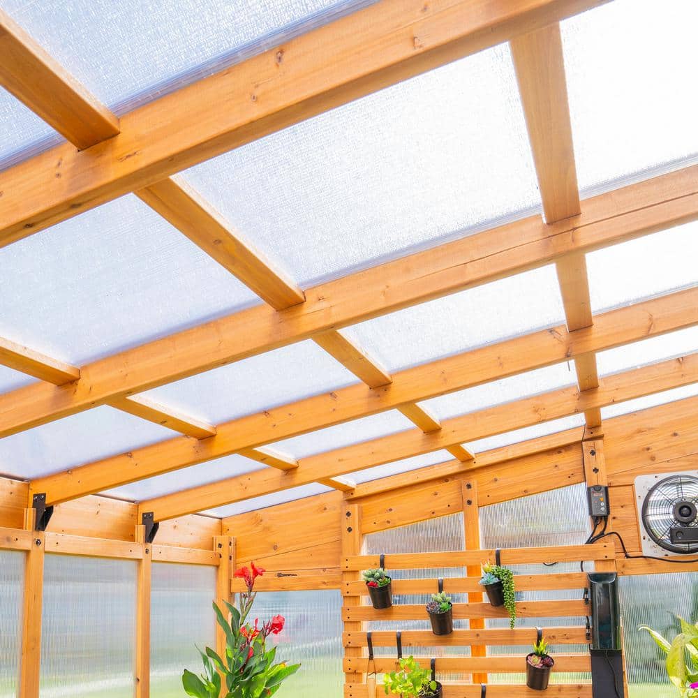 Zalie Cedar and Polycarbonate Modern Greenhouse