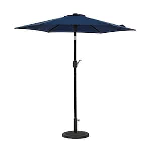 Bistro 7.5 ft. Polyester Hexagon Market Patio Umbrella in Navy Blue