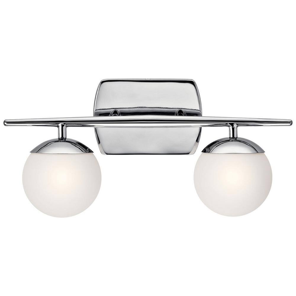 Jasper 16.5'' Chrome and White Globe Vanity Light