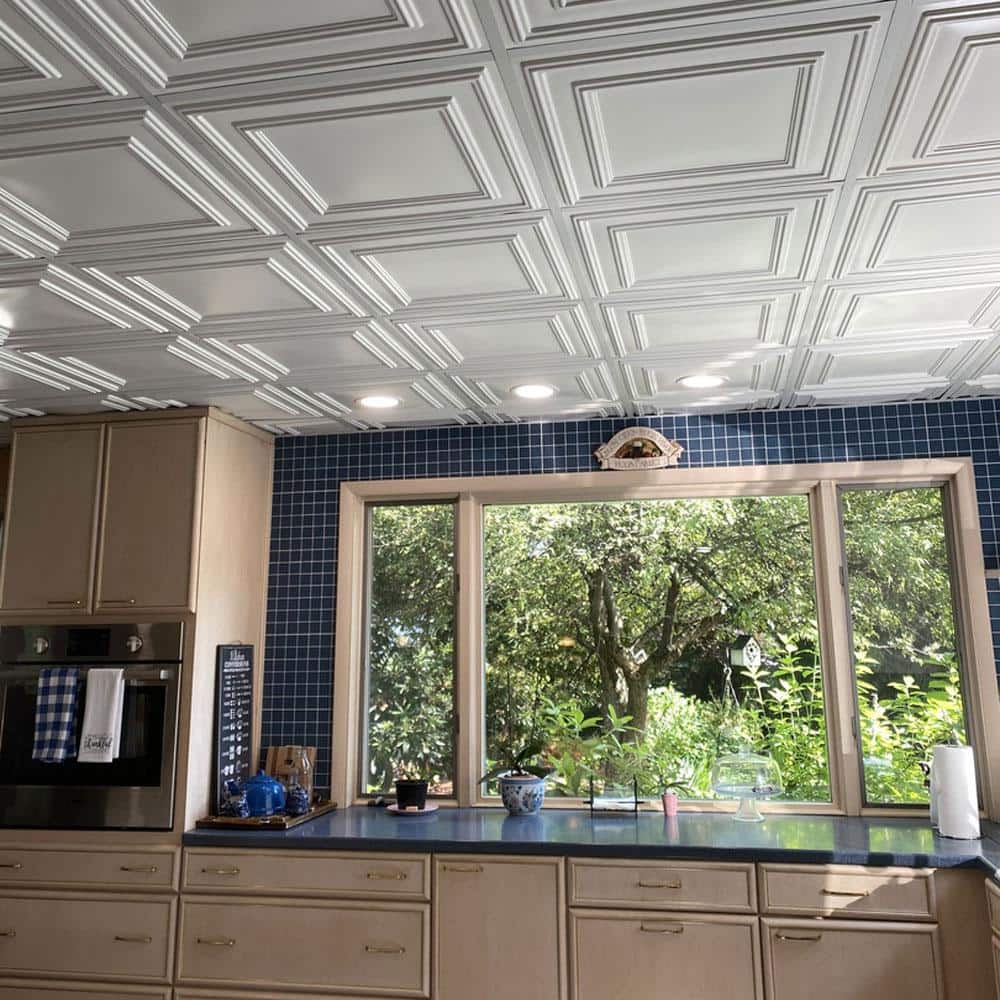 White Matte PVC 24" x 24" Lay-In Ceiling Tile
