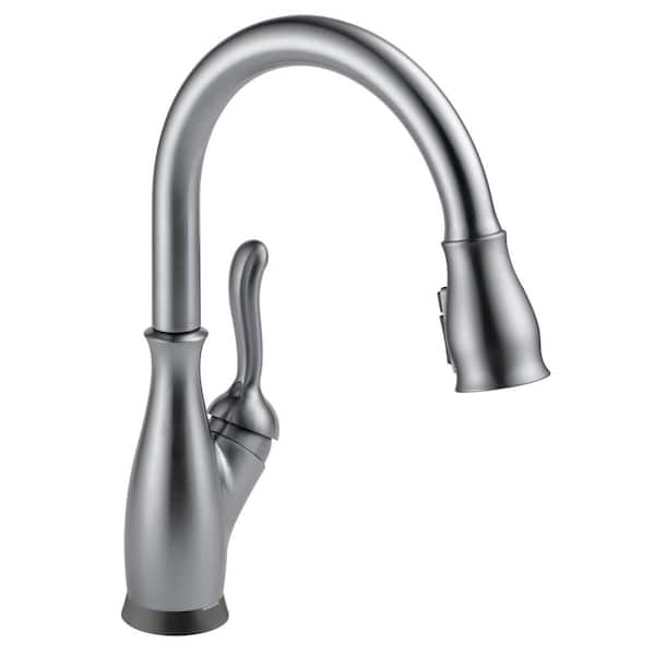 Delta Leland VoiceIQ Touch2O with Touchless Technology Single Handle Pull Down Sprayer Kitchen Faucet in Arctic Stainless