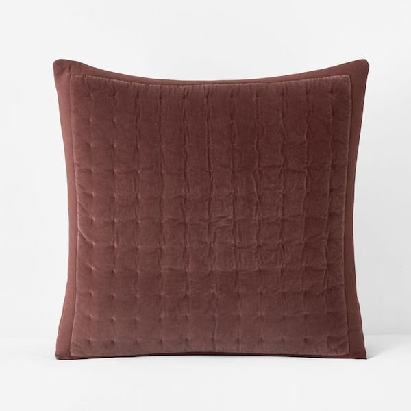 Legends Luxury Tufted Stitch Velvet Quilted Bordeaux Cotton Euro Sham