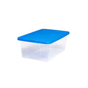 Snaplock 6 Qt. Clear Storage Container with Blue Lid (Set of 10)