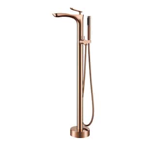 Kayla Single-Handle Freestanding Tub Faucet with Hand Shower in. Rose Gold