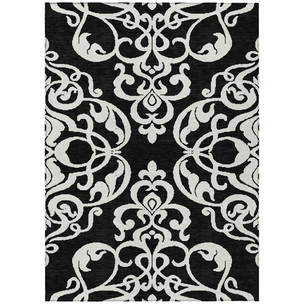 Chantille Machine Washable Indoor/Outdoor Abstract ACN973 Black 8 ft. x 10 ft. Area Rug price history on PriceWatchPro