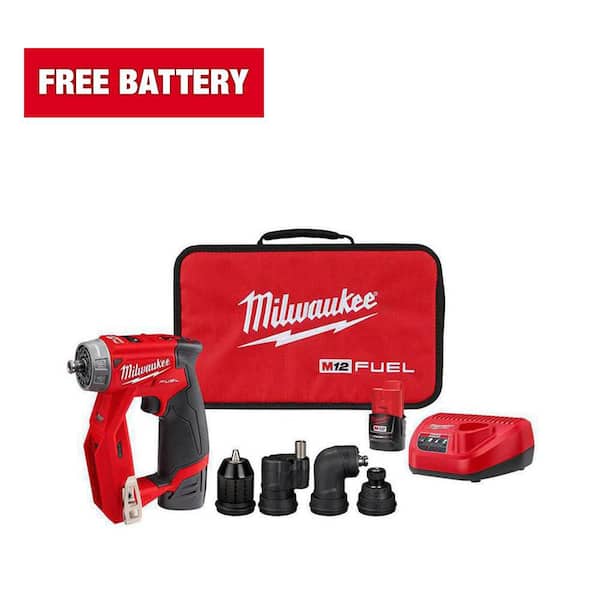 M12 FUEL 12V Lithium-Ion Brushless Cordless 4-in-1 Installation 3/8 in. Drill Driver Kit with 4-Tool Heads