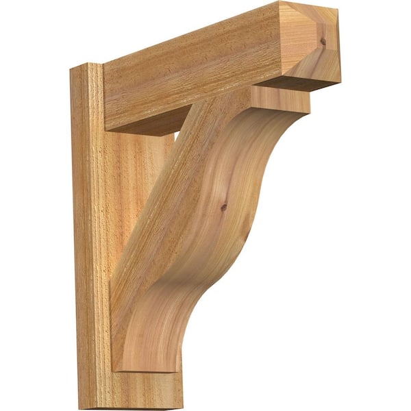 Ekena Millwork 6 in. x 20 in. x 20 in. Western Red Cedar Fuston Craftsman Rough Sawn Outlooker