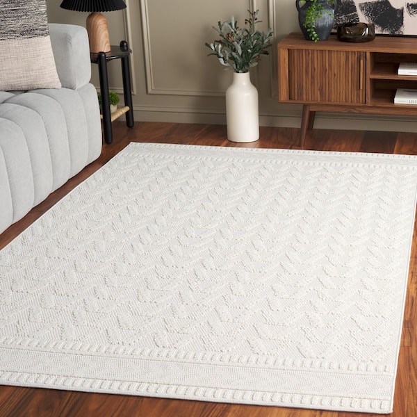 Paros 4 ft. x 6 ft. Ivory Micro Geometric Area Rug