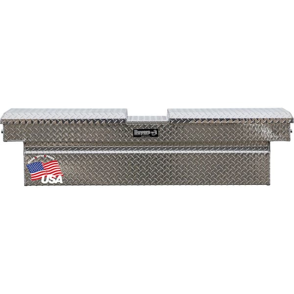 18 in. x 20 in. x 71 in. Diamond Tread Aluminum Gull Wing Top Mount Truck Tool Box