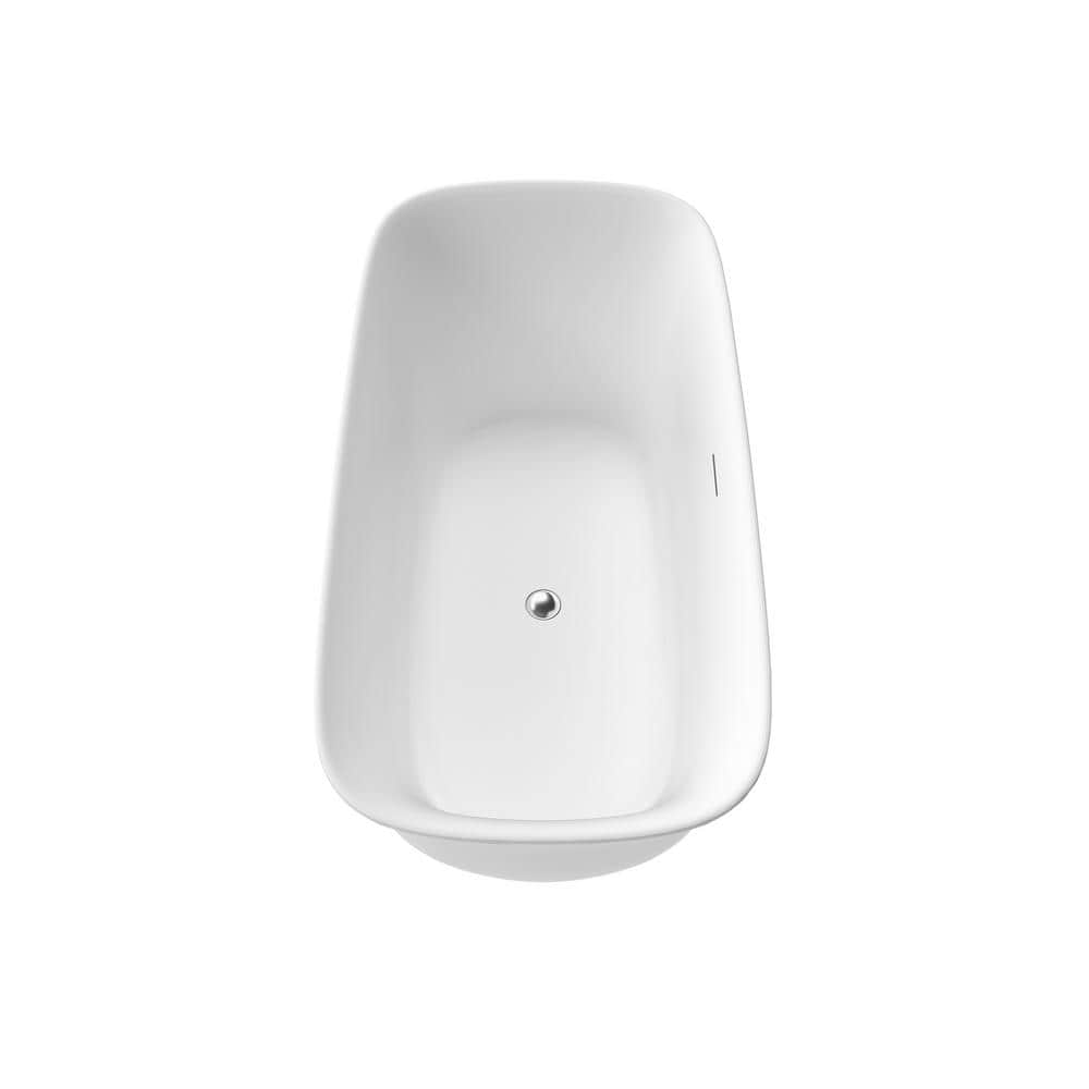 Sarnia 67" Glossy White Freestanding Acrylic Soaking Bathtub