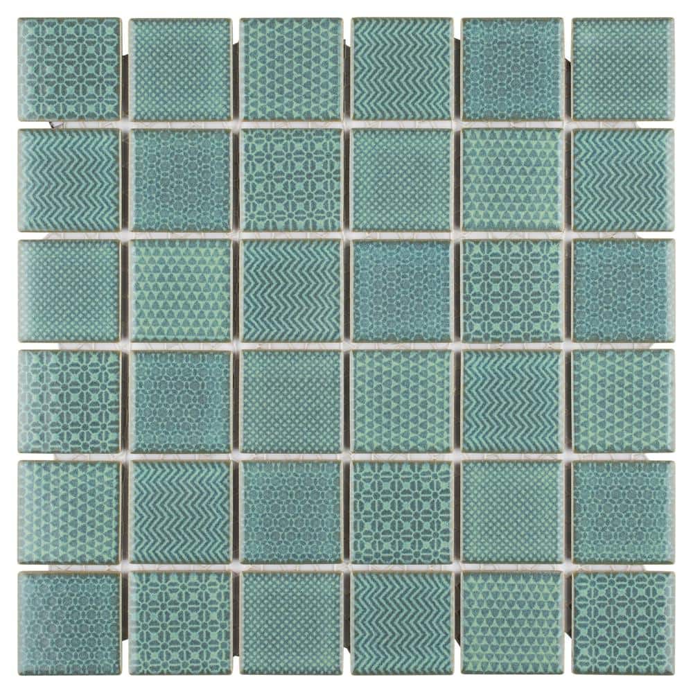Celadon Emerald 11-5/8 in. x 11-5/8 in. Porcelain Mosaic Tile (9.6 sq. ft./Case) price history on PriceWatchPro