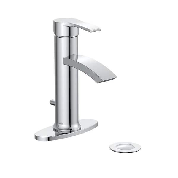 Glacier Bay Garrick Single Hole Single Handle Bathroom Faucet in Polished Chrome
