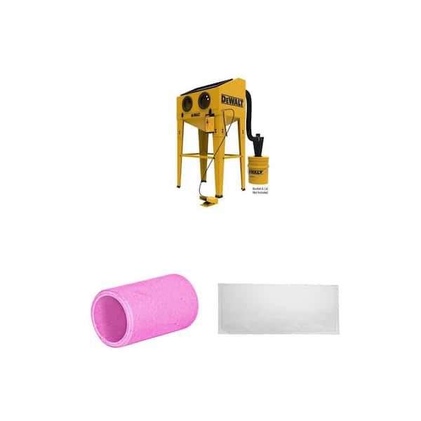 Abrasive Blast Cabinet (20 CFM, 90-125 PSI) with 6 mm/7 mm Nozzles (6-Piece) and Window Protectors (10-Piece)