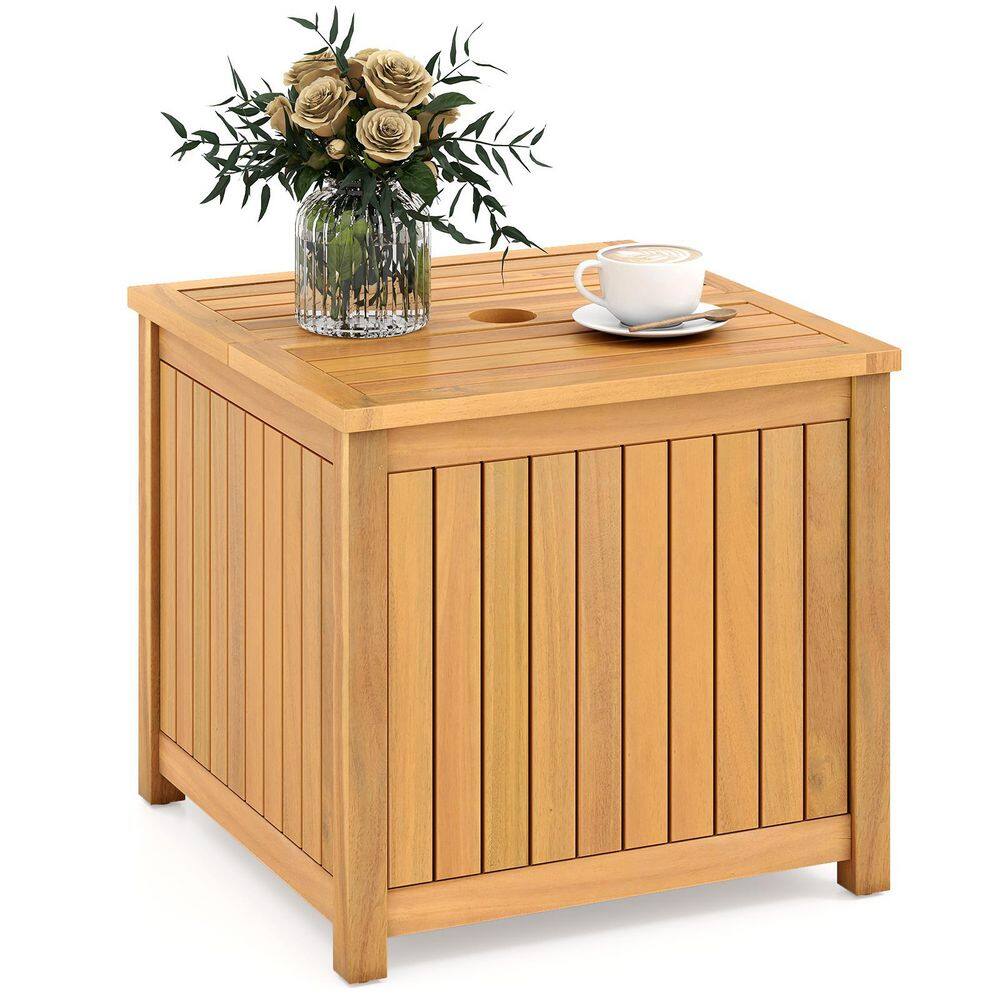 2-in-1 Acacia Wood Outdoor Side Table with Storage, Square price history on PriceWatchPro