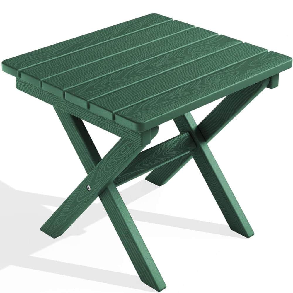 "14.37"" Green Folding Adirondack Side Table, HDPE Outdoor Patio End Table" price history on PriceWatchPro