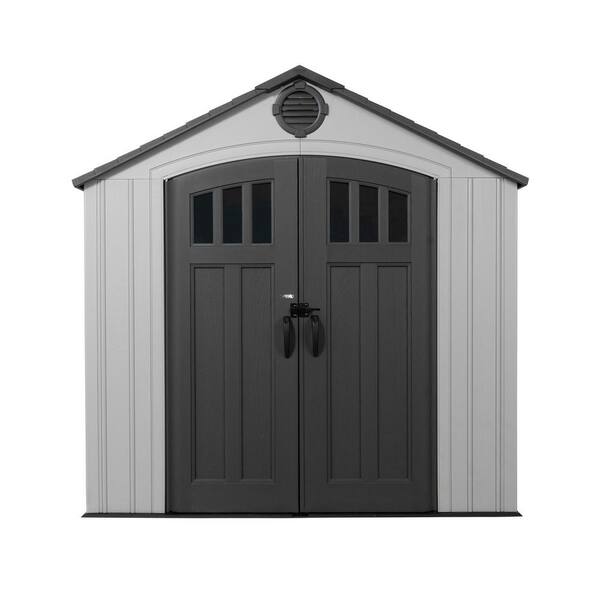 thumbnail image 2 of Resin Shed U-HOMY 8 X 8 FT Resin Outdoor Storage , Outdoor Storage Shed Floor Outdoor Storage Tool Shed Windows Lockable Door Resin Garden Shed Lawnmower Bike Pool Supply Shed With Floor 2 of 13