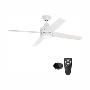 Mercer 52 in. Integrated LED Indoor White Ceiling Fan with Light Kit works with Google Assistant and Alexa