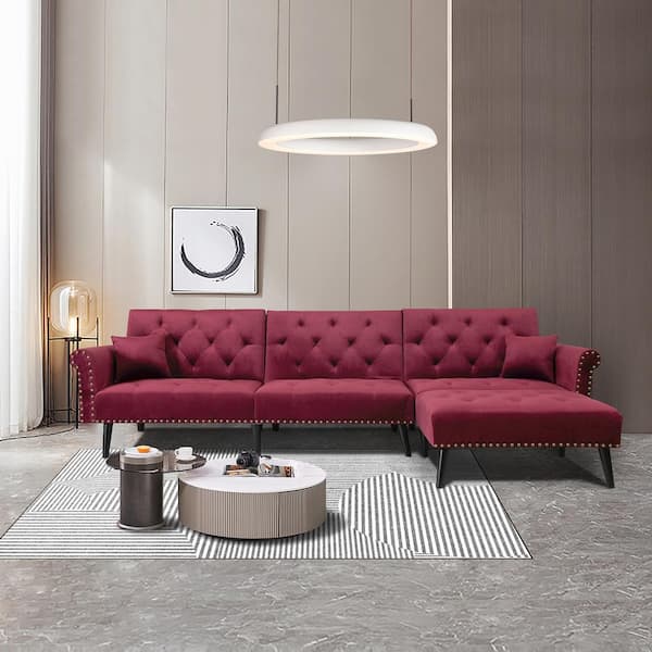 Red deals sleeper sectional