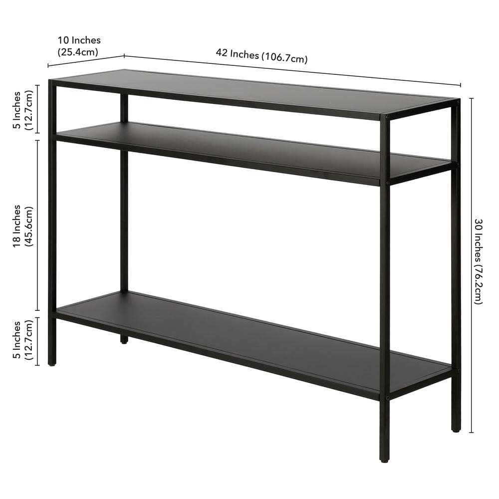 Ricardo 42" Blackened Bronze Industrial Console Table with Storage