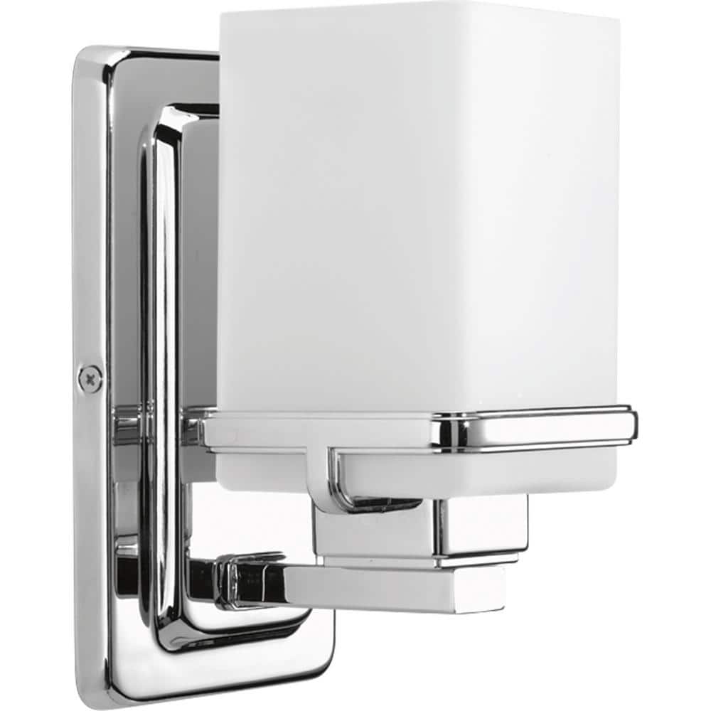 Polished Chrome 8" Dimmable Outdoor Wall Sconce with Opal Glass Shade