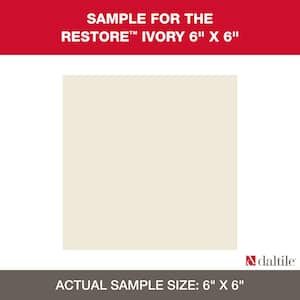 Restore Ivory Glossy 6 in. x 6 in. Glazed Ceramic Sample Tile