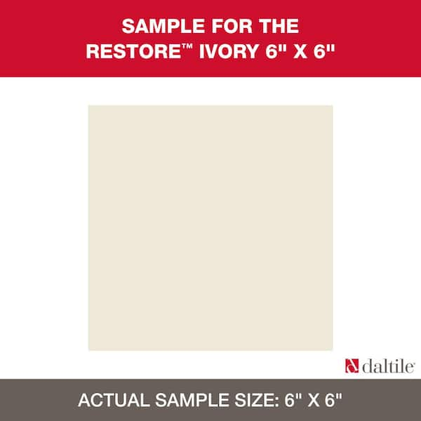 Restore Ivory Glossy 6 in. x 6 in. Glazed Ceramic Sample Tile