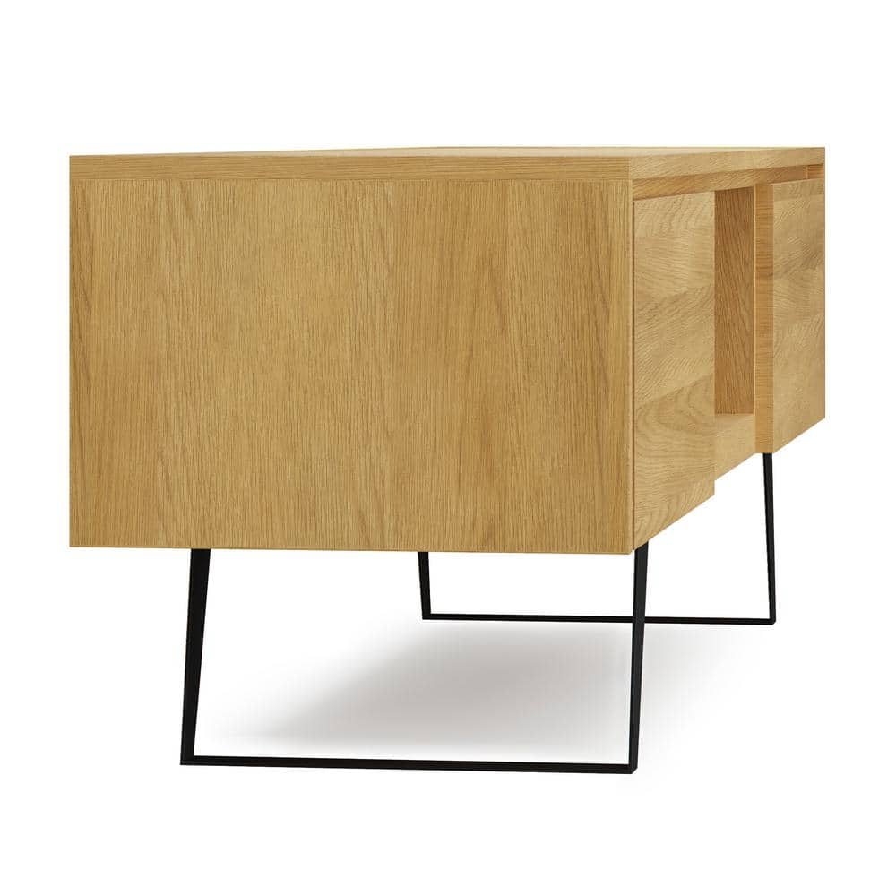 Lowry 72 inch Oak TV Media Stand with Cabinet