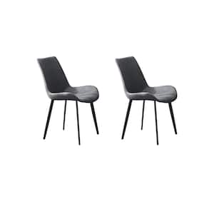 Black Faux Leather Dining Chair (Set of 2)