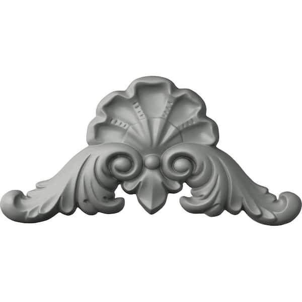 Ekena Millwork 12-1/4 in. x 6-1/8 in. x 1-1/8 in. Polyurethane Carrillo Shell Large Onlay