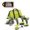Ryobi One+ 18V Cordless 4-Tool Combo Kit w/ 2 Batteries: 9 – PCL1400K2