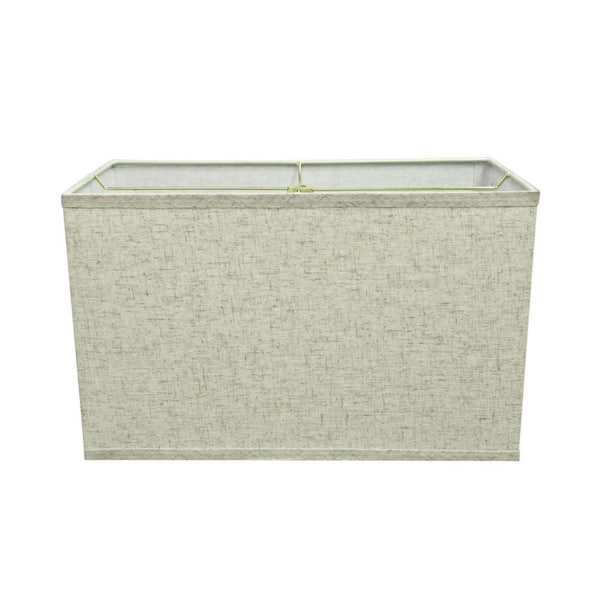 16 in. x 10 in. Beige Hardback Rectangular Lamp Shade