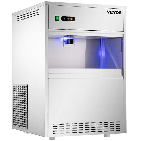 VEVOR 154 lb. / 24 H Freestanding Commercial Snowflake Ice Maker ETL Approved Stainless Steel Construction Operation in Silver