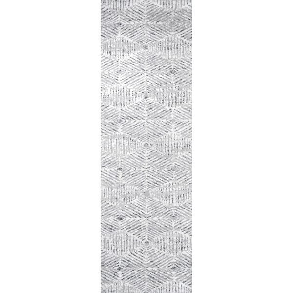 nuLOOM Shemika Geometric Ivory 3 ft. x 8 ft. Runner Rug
